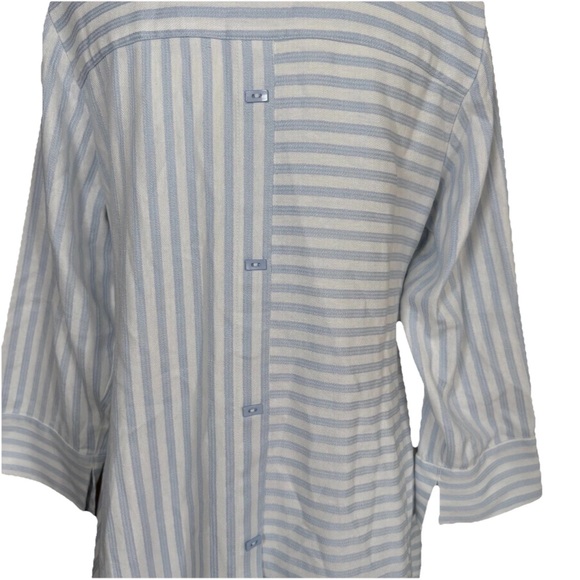 Soft Surroundings Standout Tunic Shirt Blouse White Striped Asymmetrical Hem XS - Picture 6 of 8